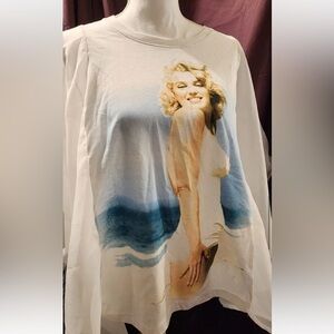 Marilyn Monroe Upcycled T-Shirt Poncho Style Large